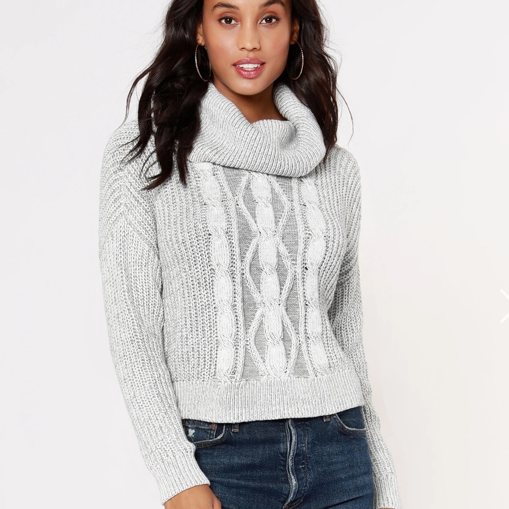 Bobbi Black Cropped Turtleneck Sweater